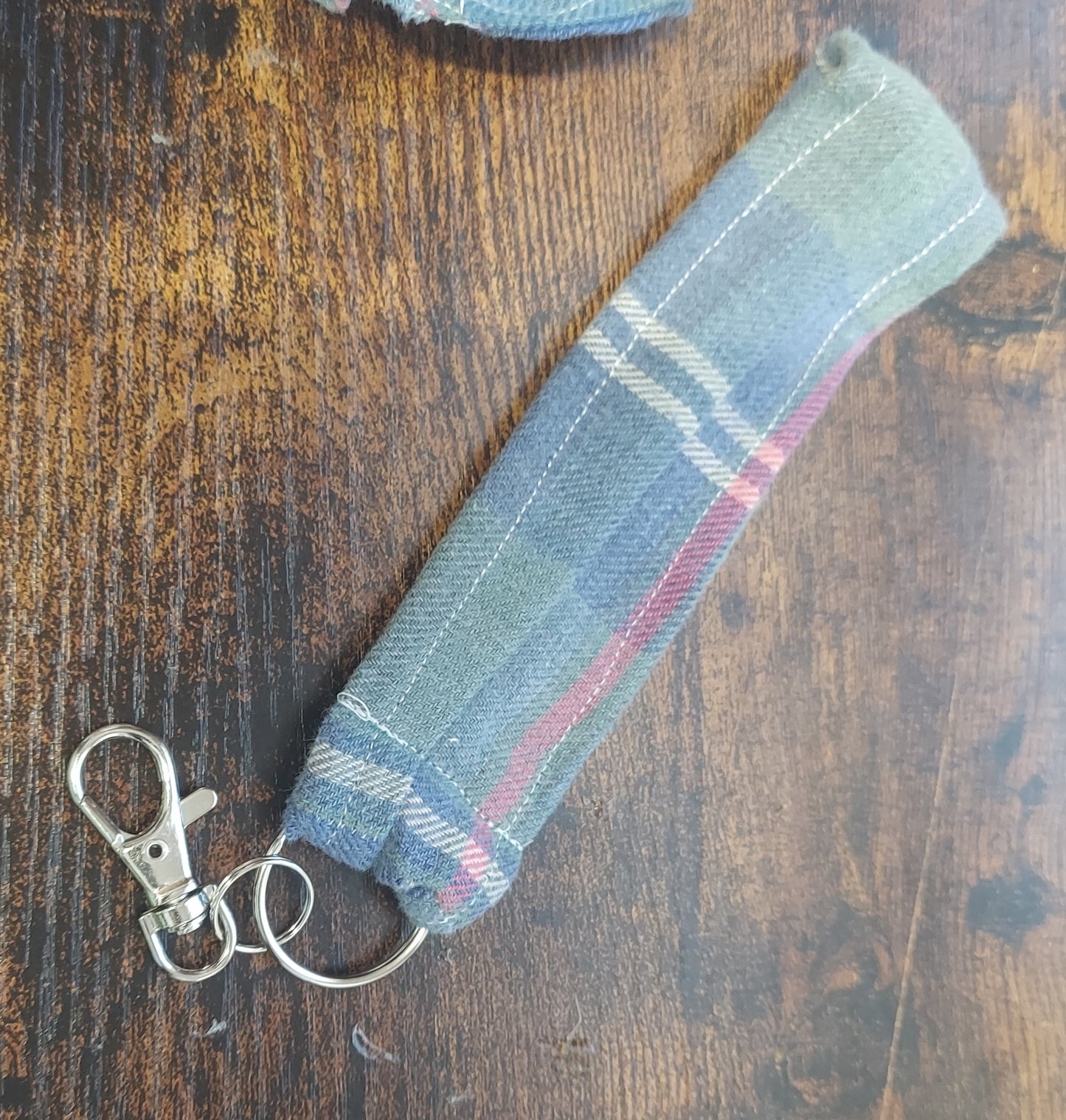 Recycled Upcycled Flannel Scrunchie Wristlet Set